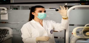 Female scientist stock image